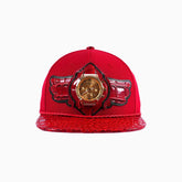 Breyer's Buck 50 Woolmark Edition Aesthetic Red Watch Hat with Leather Visor