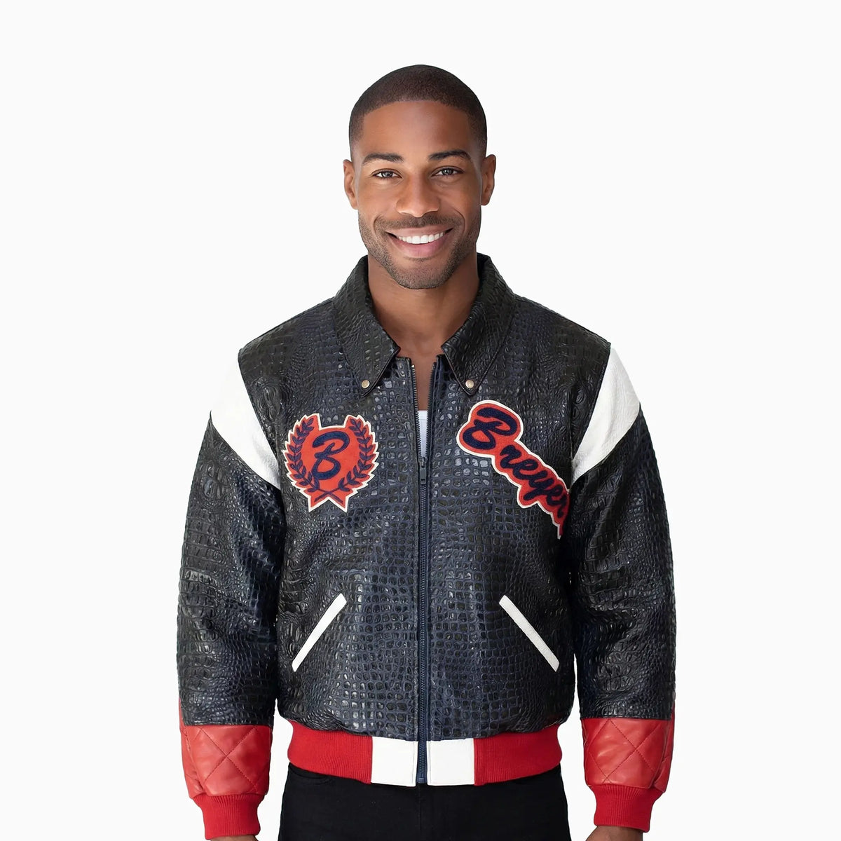 Breyer's Special Edition Black Red White Retro Apex Leather Jacket