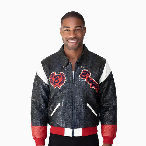 Breyer's Special Edition Black Red White Retro Apex Leather Jacket