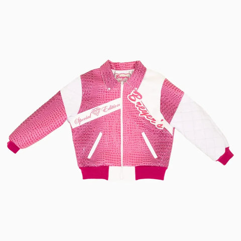 Breyer's Special Rebel Refined Edition Pink White Combo Leather Jacket
