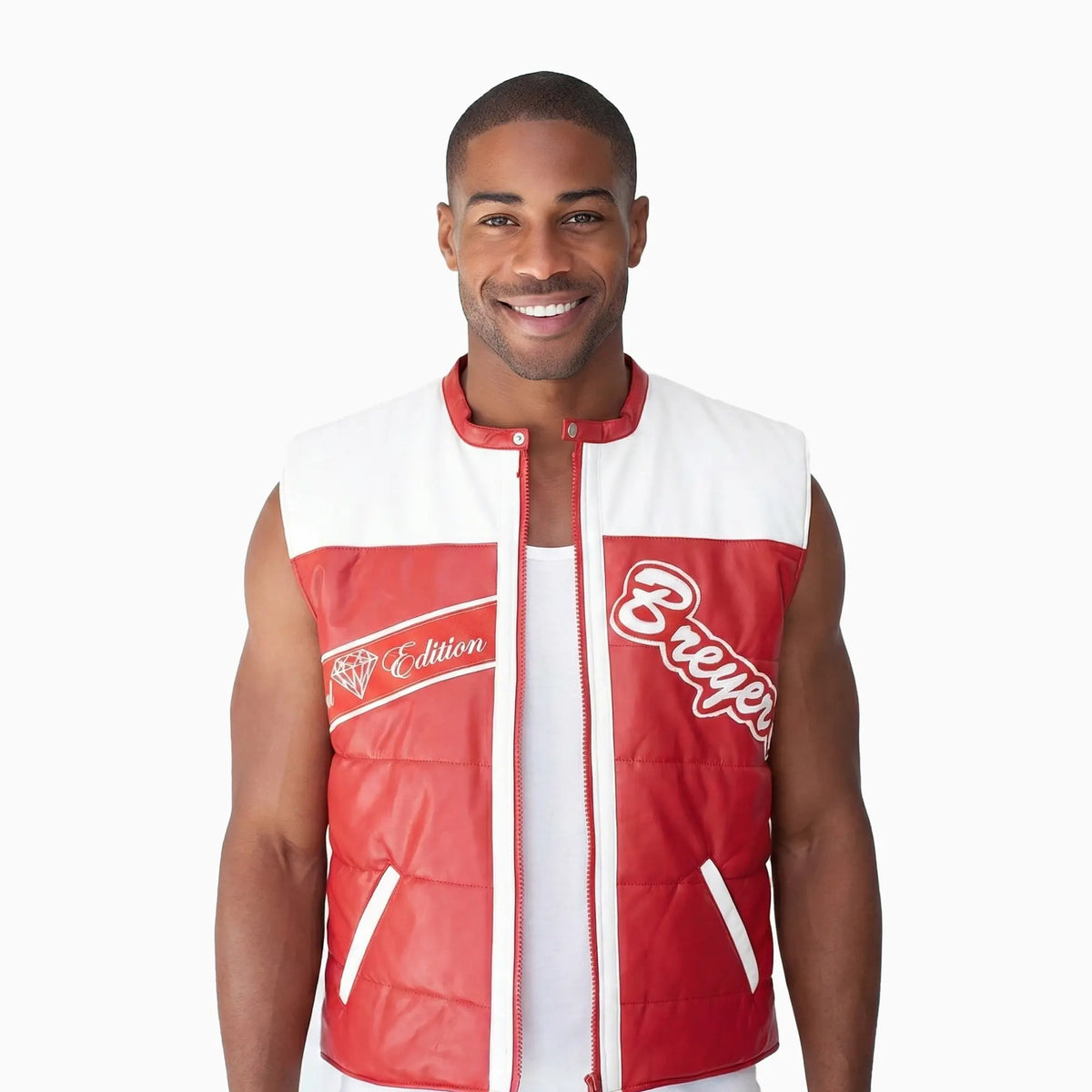 Breyer's Leather Pattern Puffer Vest