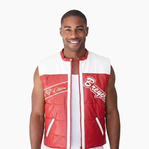 Breyer's Leather Pattern Puffer Vest