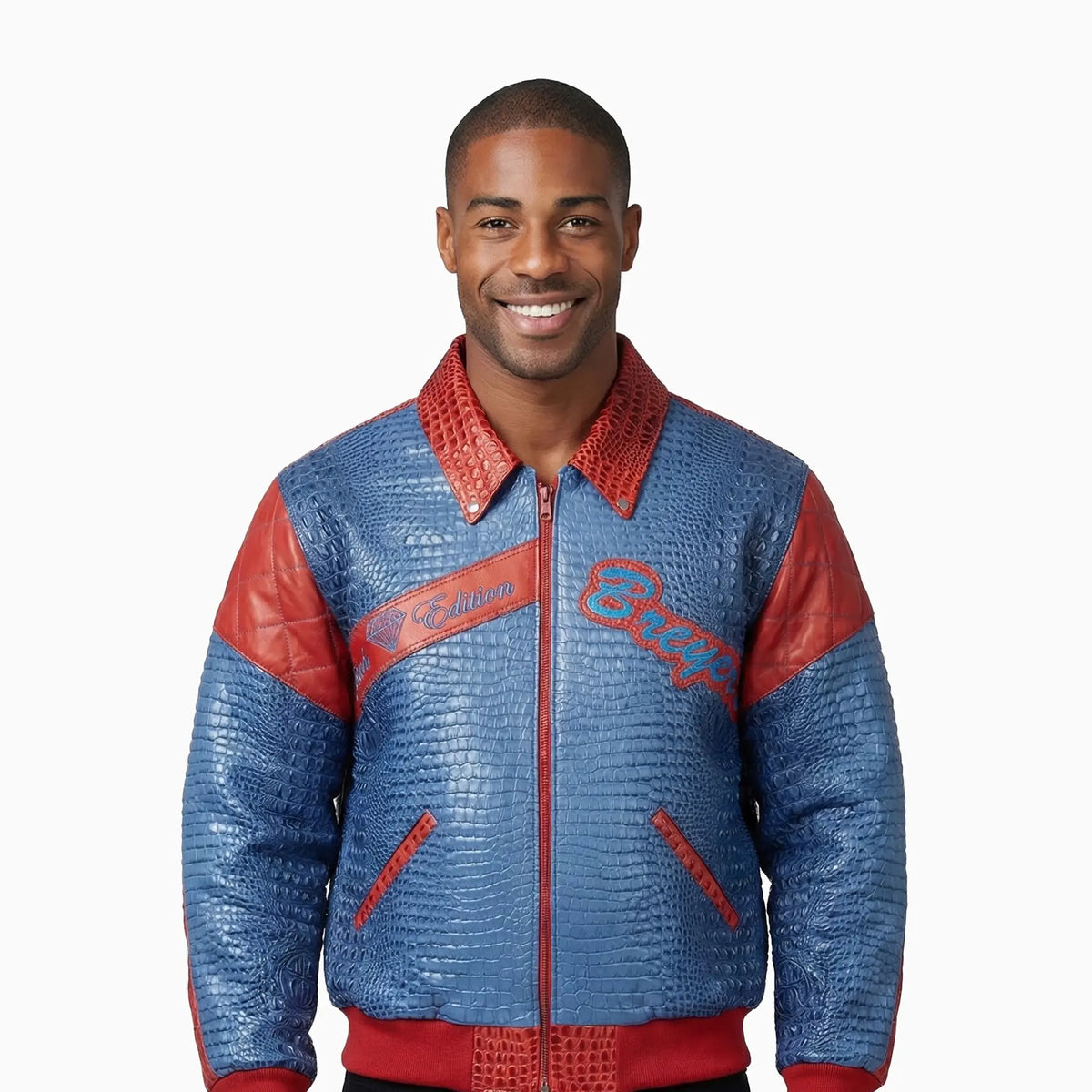 Breyer's Special Edition Red Navy Blue Retro Apex Leather Jacket