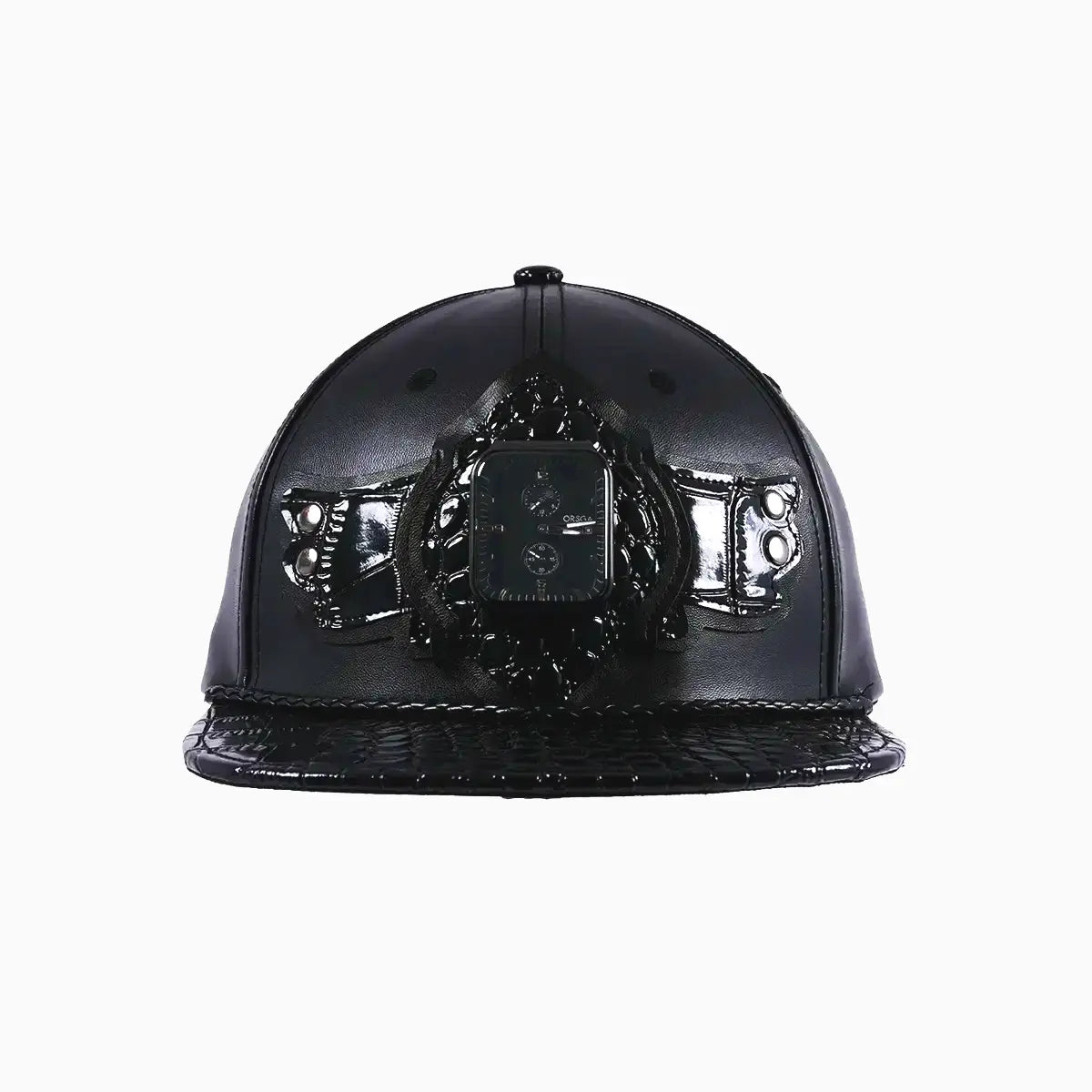 Breyer's Buck 50 Woolmark Edition Dark Black Watch Hat with Leather Visor