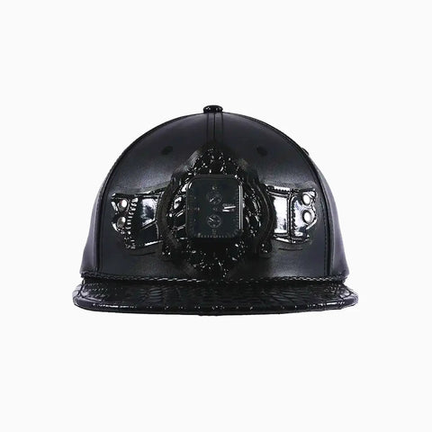 Breyer's Buck 50 Woolmark Edition Dark Black Watch Hat with Leather Visor