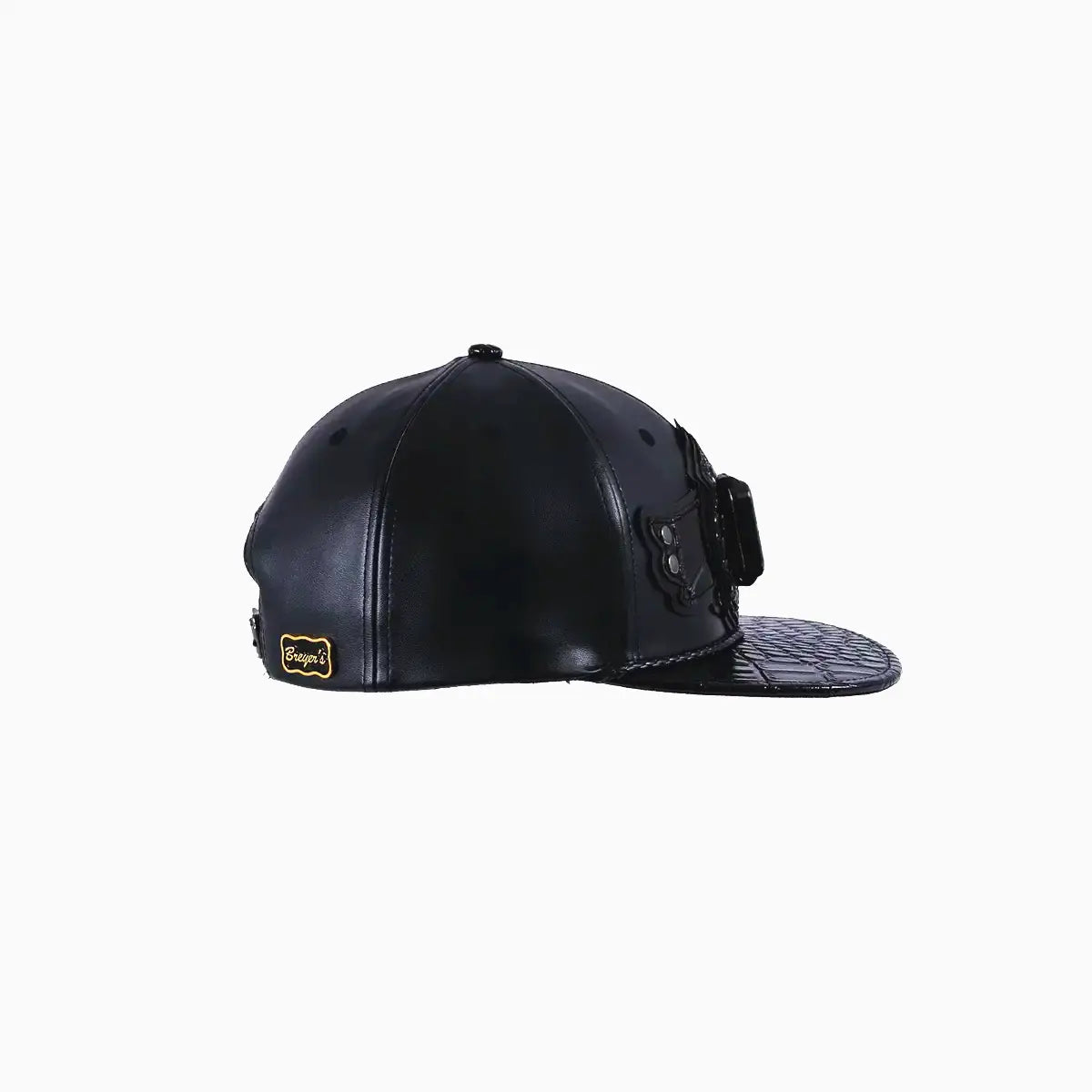 Breyer's Buck 50 Woolmark Edition Dark Black Watch Hat with Leather Visor