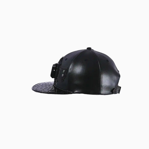 Breyer's Buck 50 Woolmark Edition Dark Black Watch Hat with Leather Visor