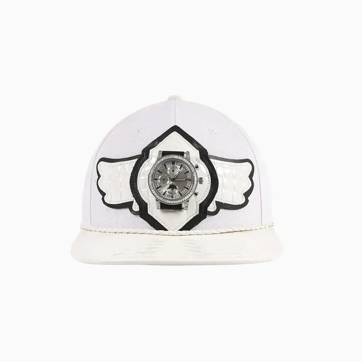 Breyer's Buck 50 Woolmark Edition White Black Combo Watch Hat with Leather Visor
