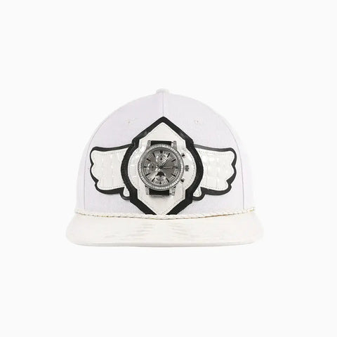 Breyer's Buck 50 Woolmark Edition White Black Combo Watch Hat with Leather Visor