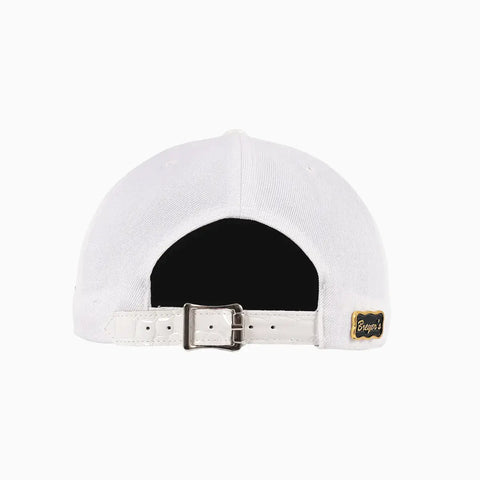 Breyer's Buck 50 Woolmark Edition White Black Combo Watch Hat with Leather Visor