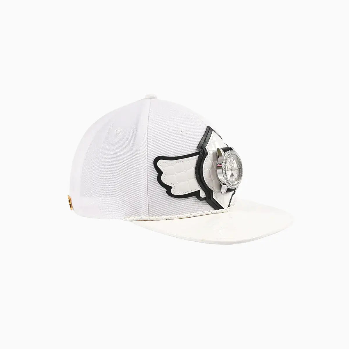 Breyer's Buck 50 Woolmark Edition White Black Combo Watch Hat with Leather Visor