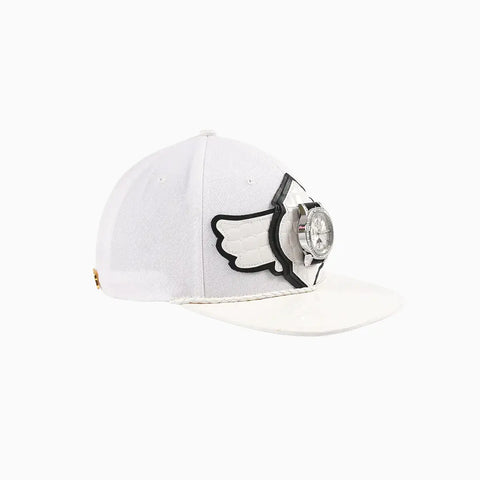 Breyer's Buck 50 Woolmark Edition White Black Combo Watch Hat with Leather Visor