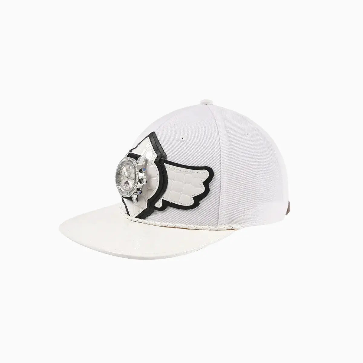 Breyer's Buck 50 Woolmark Edition White Black Combo Watch Hat with Leather Visor