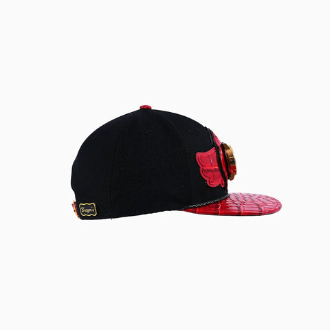Breyer's Buck 50 Real Leather Red Black Fusion Swag Watch Hat