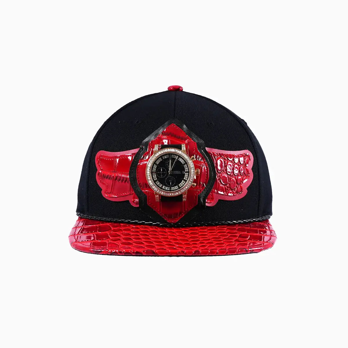 Breyer's Buck 50 Real Leather Red Black Fusion Swag Watch Hat