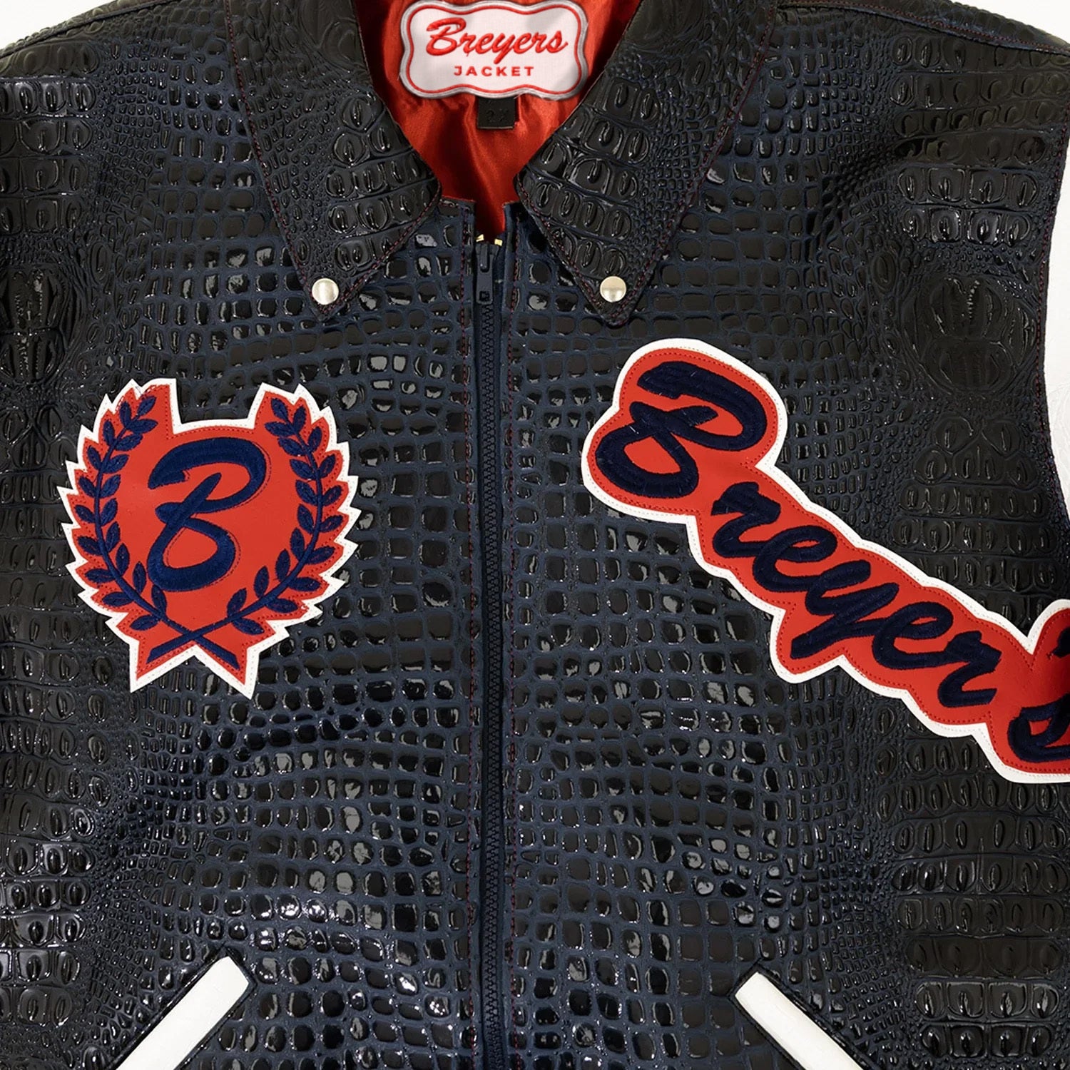 Breyer's Special Edition Black Red White Retro Apex Leather Jacket
