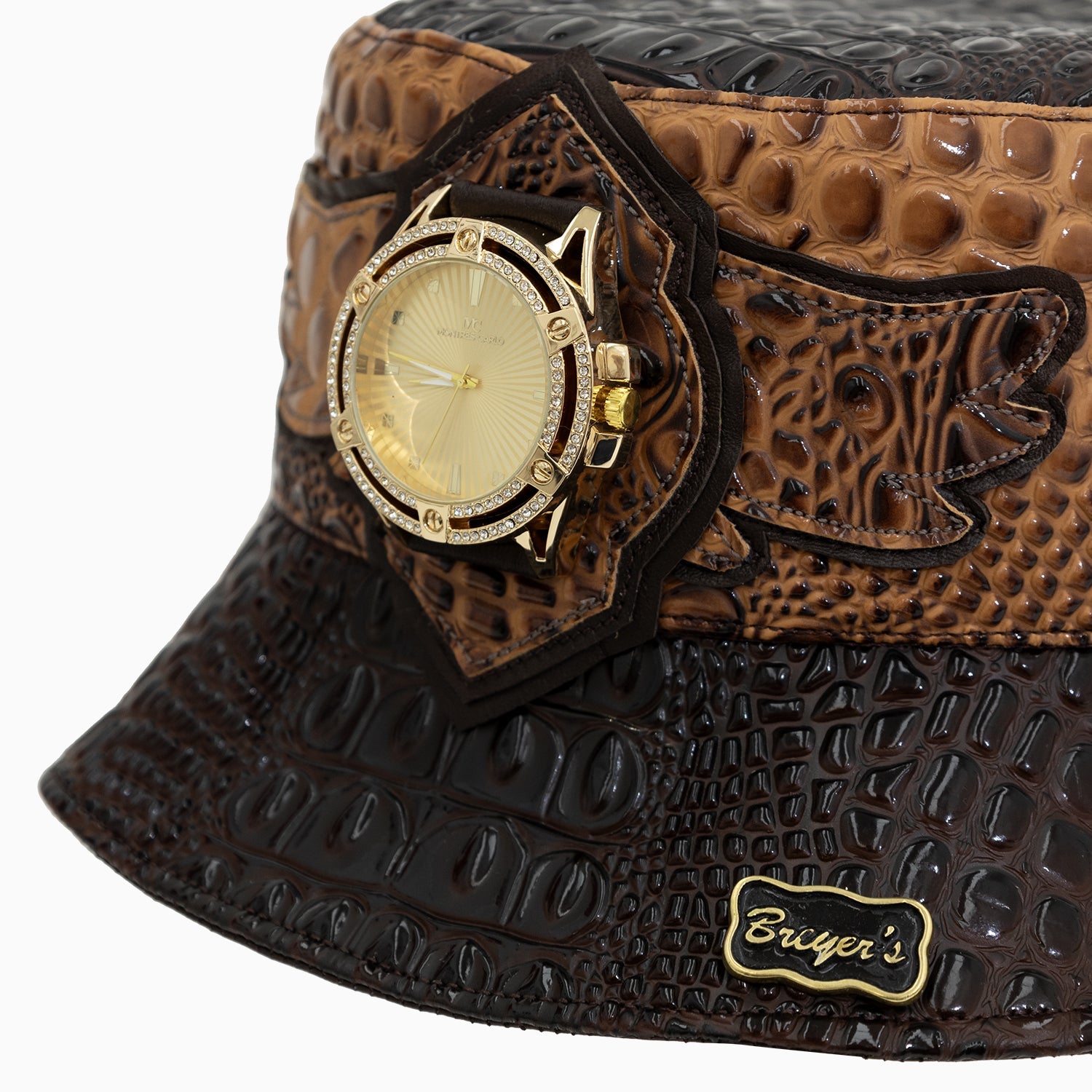 breyers-buck-50-bucket-watch-hat-breyers-bwh-drk-brn-gold-blk