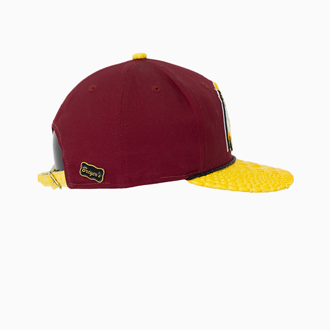 breyers-buck-50-washington-commanders-hat-with-leather-visor-breyers-twch-red-yellow