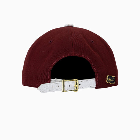 Breyer's Buck 50 Woolmark Edition Red White Combo Watch Hat with Leather Visor